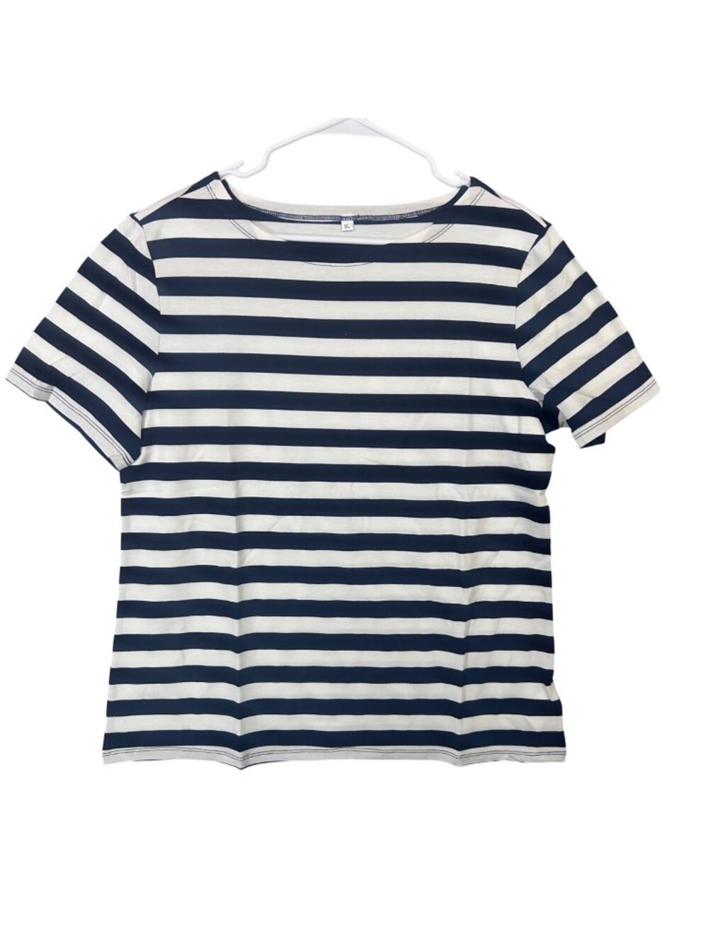 NWT Navy & White Striped Short-Sleeve T-Shirt By LilyCoco - Size XL